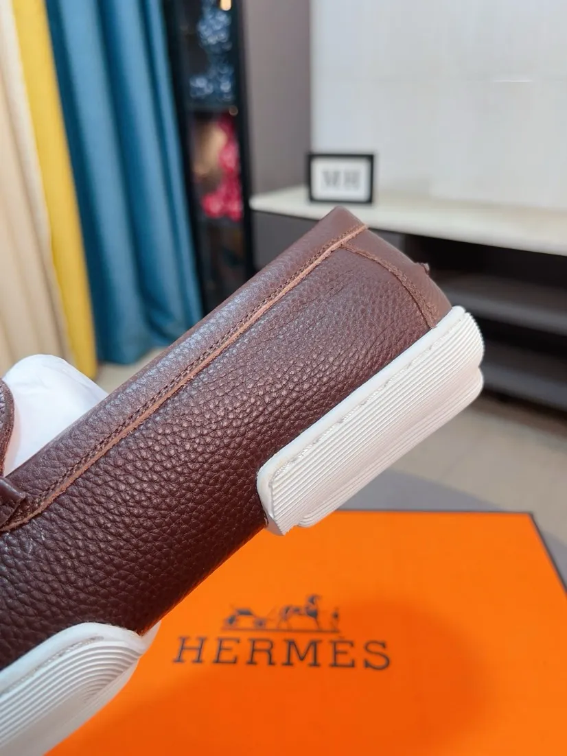 Men's shoes 💰458🌹🌹Niuli "HERMES" Hermès business leather shoes, original factory configuration, original imported cowhide upper + luxury hardware logo + fully imported original customized cowhide lining, sole: rubber wear-resistant outsole, difficult craftsmanship, original factory follow-up goods, 🔍🔍high quality code number: 38-44 45 can be customized